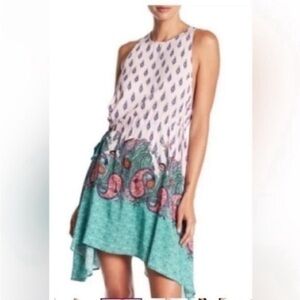 NWT Free People Dress Intimately Pink and Turquoise Rendezvous Paisley Tunic